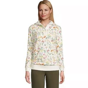 Lands' End Serious Sweats Button-Front Hoodie Women’s size M